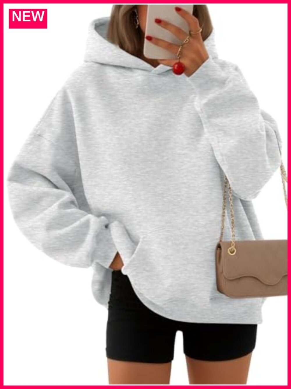 Oversized Fleece Hoodie Sweatshirt Cotton Blend Pullover with Pockets